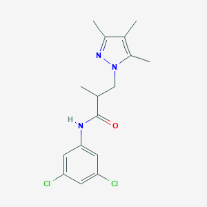 B497159 N-(3,5-dichlorophenyl)-2-methyl-3-(3,4,5-trimethyl-1H-pyrazol-1-yl)propanamide CAS No. 942876-78-0