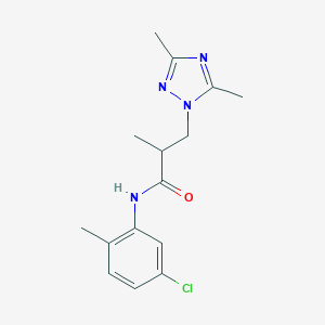 molecular formula C15H19ClN4O B497161 N-(5-chloro-2-methylphenyl)-3-(3,5-dimethyl-1H-1,2,4-triazol-1-yl)-2-methylpropanamide CAS No. 927639-72-3