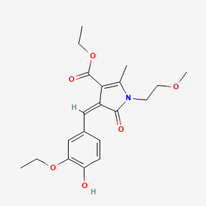 molecular formula C20H25NO6 B4971814 ethyl (4Z)-4-[(3-ethoxy-4-hydroxyphenyl)methylidene]-1-(2-methoxyethyl)-2-methyl-5-oxopyrrole-3-carboxylate 