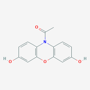 molecular formula C14H11NO4 B049719 10-Acetyl-3,7-dihydroxyphenoxazine CAS No. 119171-73-2