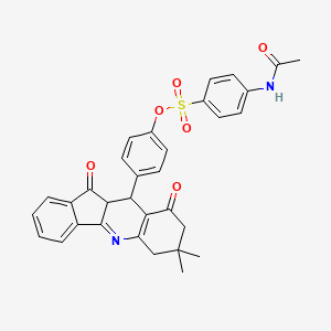 molecular formula C32H28N2O6S B4972076 4-(7,7-dimethyl-9,11-dioxo-7,8,9,10,10a,11-hexahydro-6H-indeno[1,2-b]quinolin-10-yl)phenyl 4-(acetylamino)benzenesulfonate 