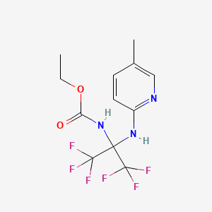 molecular formula C12H13F6N3O2 B4972079 ETHYL N-{1,1,1,3,3,3-HEXAFLUORO-2-[(5-METHYLPYRIDIN-2-YL)AMINO]PROPAN-2-YL}CARBAMATE 