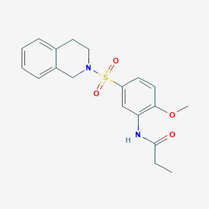 molecular formula C19H22N2O4S B4972169 N-[5-(3,4-dihydro-1H-isoquinolin-2-ylsulfonyl)-2-methoxyphenyl]propanamide 