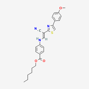 molecular formula C26H27N3O3S B4972188 hexyl 4-[[(E)-2-cyano-2-[4-(4-methoxyphenyl)-1,3-thiazol-2-yl]ethenyl]amino]benzoate 
