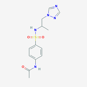 molecular formula C13H17N5O3S B497220 N-(4-{[1-(1H-1,2,4-triazol-1-yl)propan-2-yl]sulfamoyl}phenyl)acetamide CAS No. 927640-43-5