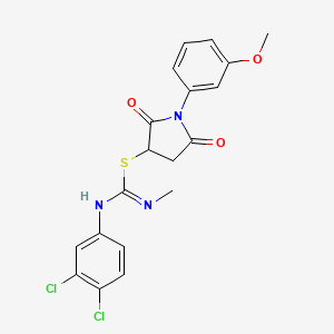 molecular formula C19H17Cl2N3O3S B4972206 [1-(3-methoxyphenyl)-2,5-dioxopyrrolidin-3-yl] N-(3,4-dichlorophenyl)-N'-methylcarbamimidothioate 