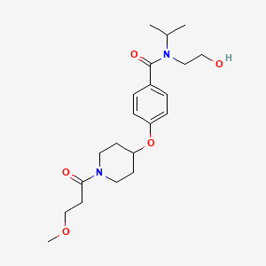 molecular formula C21H32N2O5 B4972290 N-(2-hydroxyethyl)-N-isopropyl-4-{[1-(3-methoxypropanoyl)-4-piperidinyl]oxy}benzamide 