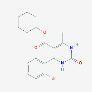 molecular formula C18H21BrN2O3 B4972339 Cyclohexyl 4-(2-bromophenyl)-6-methyl-2-oxo-1,2,3,4-tetrahydropyrimidine-5-carboxylate 