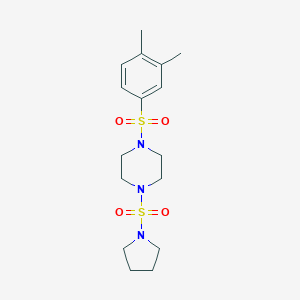 molecular formula C16H25N3O4S2 B497237 1-((3,4-Dimethylphenyl)sulfonyl)-4-(pyrrolidin-1-ylsulfonyl)piperazine CAS No. 927640-76-4