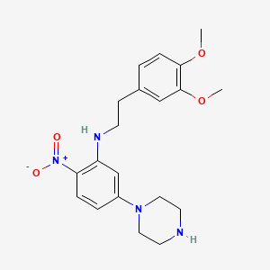 molecular formula C20H26N4O4 B4972385 N-[2-(3,4-dimethoxyphenyl)ethyl]-2-nitro-5-(piperazin-1-yl)aniline 