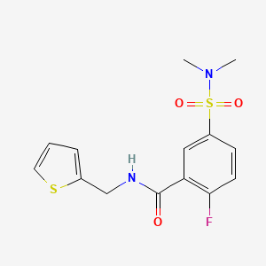 molecular formula C14H15FN2O3S2 B4972452 5-(dimethylsulfamoyl)-2-fluoro-N-(thiophen-2-ylmethyl)benzamide 