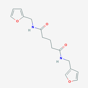 molecular formula C15H18N2O4 B4972478 N-(furan-2-ylmethyl)-N'-(furan-3-ylmethyl)pentanediamide 