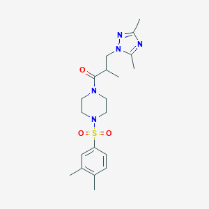 molecular formula C20H29N5O3S B497255 1-[(3,4-dimethylphenyl)sulfonyl]-4-[3-(3,5-dimethyl-1H-1,2,4-triazol-1-yl)-2-methylpropanoyl]piperazine CAS No. 890603-61-9