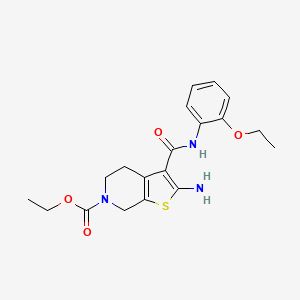 molecular formula C19H23N3O4S B4972591 ethyl 2-amino-3-[(2-ethoxyphenyl)carbamoyl]-5,7-dihydro-4H-thieno[2,3-c]pyridine-6-carboxylate 