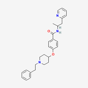 molecular formula C28H33N3O2 B4972656 N-[1-methyl-2-(2-pyridinyl)ethyl]-4-{[1-(2-phenylethyl)-4-piperidinyl]oxy}benzamide 