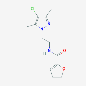 molecular formula C12H14ClN3O2 B497283 N-[2-(4-chloro-3,5-dimethyl-1H-pyrazol-1-yl)ethyl]-2-furamide 