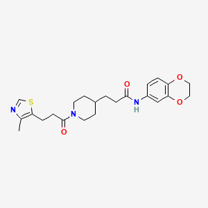 molecular formula C23H29N3O4S B4972857 N-(2,3-dihydro-1,4-benzodioxin-6-yl)-3-[1-[3-(4-methyl-1,3-thiazol-5-yl)propanoyl]piperidin-4-yl]propanamide 