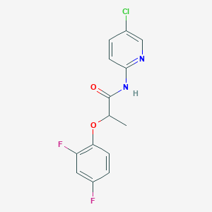 molecular formula C14H11ClF2N2O2 B4972901 N-(5-chloropyridin-2-yl)-2-(2,4-difluorophenoxy)propanamide 