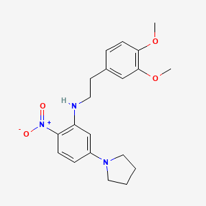 molecular formula C20H25N3O4 B4972917 N-[2-(3,4-dimethoxyphenyl)ethyl]-2-nitro-5-(pyrrolidin-1-yl)aniline 