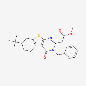molecular formula C24H28N2O3S B4972946 Methyl 2-(3-benzyl-7-tert-butyl-4-oxo-5,6,7,8-tetrahydro-[1]benzothiolo[2,3-d]pyrimidin-2-yl)acetate 