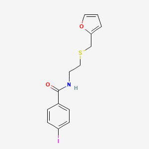 molecular formula C14H14INO2S B4973132 N-[2-(furan-2-ylmethylsulfanyl)ethyl]-4-iodobenzamide 