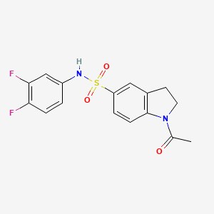 molecular formula C16H14F2N2O3S B4973194 1-acetyl-N-(3,4-difluorophenyl)-2,3-dihydro-1H-indole-5-sulfonamide 
