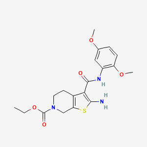 molecular formula C19H23N3O5S B4973210 ethyl 2-amino-3-[(2,5-dimethoxyphenyl)carbamoyl]-5,7-dihydro-4H-thieno[2,3-c]pyridine-6-carboxylate 