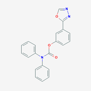 molecular formula C21H15N3O3 B497326 3-(1,3,4-Oxadiazol-2-yl)phenyl diphenylcarbamate CAS No. 838886-82-1