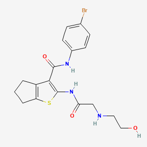 molecular formula C18H20BrN3O3S B4973273 N-(4-bromophenyl)-2-[[2-(2-hydroxyethylamino)acetyl]amino]-5,6-dihydro-4H-cyclopenta[b]thiophene-3-carboxamide 