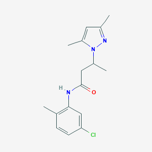 molecular formula C16H20ClN3O B497340 N-(5-chloro-2-methylphenyl)-3-(3,5-dimethyl-1H-pyrazol-1-yl)butanamide CAS No. 890602-71-8