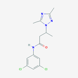 molecular formula C14H16Cl2N4O B497344 N-(3,5-dichlorophenyl)-3-(3,5-dimethyl-1H-1,2,4-triazol-1-yl)butanamide CAS No. 915887-87-5