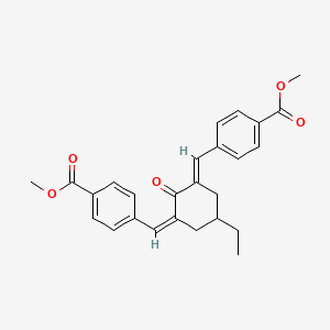 molecular formula C26H26O5 B4973445 methyl 4-[(E)-[(3Z)-5-ethyl-3-[(4-methoxycarbonylphenyl)methylidene]-2-oxocyclohexylidene]methyl]benzoate 