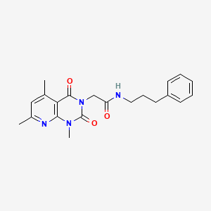 molecular formula C21H24N4O3 B4973516 N-(3-PHENYLPROPYL)-2-{1,5,7-TRIMETHYL-2,4-DIOXO-1H,2H,3H,4H-PYRIDO[2,3-D]PYRIMIDIN-3-YL}ACETAMIDE 