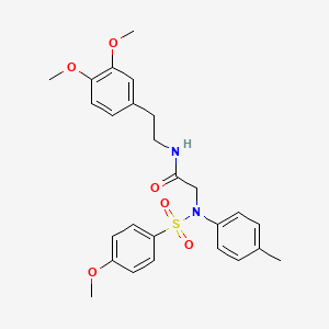 molecular formula C26H30N2O6S B4973538 N-[2-(3,4-DIMETHOXYPHENYL)ETHYL]-2-[N-(4-METHYLPHENYL)4-METHOXYBENZENESULFONAMIDO]ACETAMIDE 