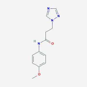 molecular formula C12H14N4O2 B497364 N-(4-methoxyphenyl)-3-(1H-1,2,4-triazol-1-yl)propanamide CAS No. 898644-24-1