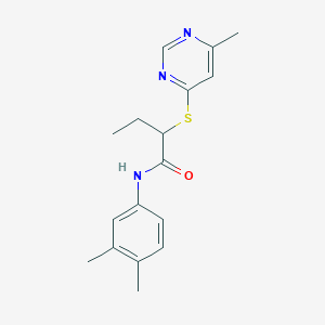 molecular formula C17H21N3OS B4973723 N-(3,4-dimethylphenyl)-2-(6-methylpyrimidin-4-yl)sulfanylbutanamide 