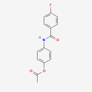 molecular formula C15H12FNO3 B4973805 4-{[(4-Fluorophenyl)carbonyl]amino}phenyl acetate 