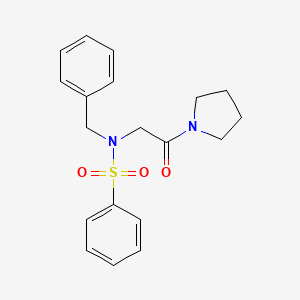 molecular formula C19H22N2O3S B4973905 N-Benzyl-N-[2-oxo-2-(pyrrolidin-1-YL)ethyl]benzenesulfonamide 
