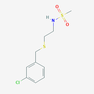 molecular formula C10H14ClNO2S2 B4973917 N-{2-[(3-chlorobenzyl)sulfanyl]ethyl}methanesulfonamide 