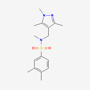 molecular formula C16H23N3O2S B4973929 N,3,4-TRIMETHYL-N-[(1,3,5-TRIMETHYL-1H-PYRAZOL-4-YL)METHYL]-1-BENZENESULFONAMIDE 