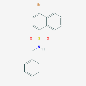 molecular formula C17H14BrNO2S B497405 [(4-Bromonaphthyl)sulfonyl]benzylamine CAS No. 420808-69-1