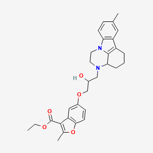 molecular formula C30H34N2O5 B4974106 Ethyl 5-[2-hydroxy-3-(12-methyl-1,4-diazatetracyclo[7.6.1.05,16.010,15]hexadeca-9(16),10(15),11,13-tetraen-4-yl)propoxy]-2-methyl-1-benzofuran-3-carboxylate 
