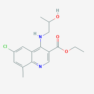 molecular formula C16H19ClN2O3 B4974113 Ethyl 6-chloro-4-(2-hydroxypropylamino)-8-methylquinoline-3-carboxylate 