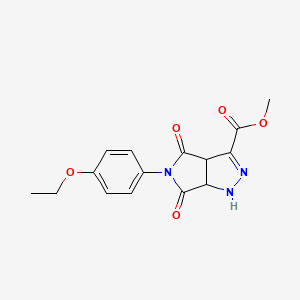 molecular formula C15H15N3O5 B4974240 METHYL 5-(4-ETHOXYPHENYL)-4,6-DIOXO-1H,3AH,4H,5H,6H,6AH-PYRROLO[3,4-C]PYRAZOLE-3-CARBOXYLATE 
