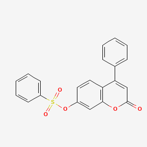 molecular formula C21H14O5S B4974385 2-OXO-4-PHENYL-2H-CHROMEN-7-YL 1-BENZENESULFONATE 
