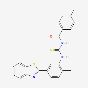 molecular formula C23H19N3OS2 B4974422 N-{[5-(1,3-benzothiazol-2-yl)-2-methylphenyl]carbamothioyl}-4-methylbenzamide CAS No. 6421-78-9