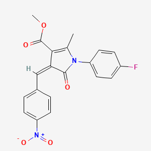 molecular formula C20H15FN2O5 B4974540 METHYL (4Z)-1-(4-FLUOROPHENYL)-2-METHYL-4-[(4-NITROPHENYL)METHYLIDENE]-5-OXO-4,5-DIHYDRO-1H-PYRROLE-3-CARBOXYLATE 