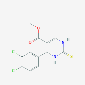 B4974549 ethyl 4-(3,4-dichlorophenyl)-6-methyl-2-thioxo-1,2,3,4-tetrahydro-5-pyrimidinecarboxylate CAS No. 5675-97-8