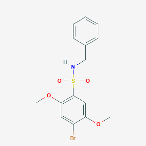 molecular formula C15H16BrNO4S B497461 N-benzyl-4-bromo-2,5-dimethoxybenzenesulfonamide CAS No. 446309-01-9