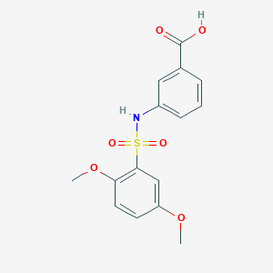 molecular formula C15H15NO6S B497466 3-[(2,5-dimethoxyphenyl)sulfonylamino]benzoic Acid CAS No. 496015-38-4